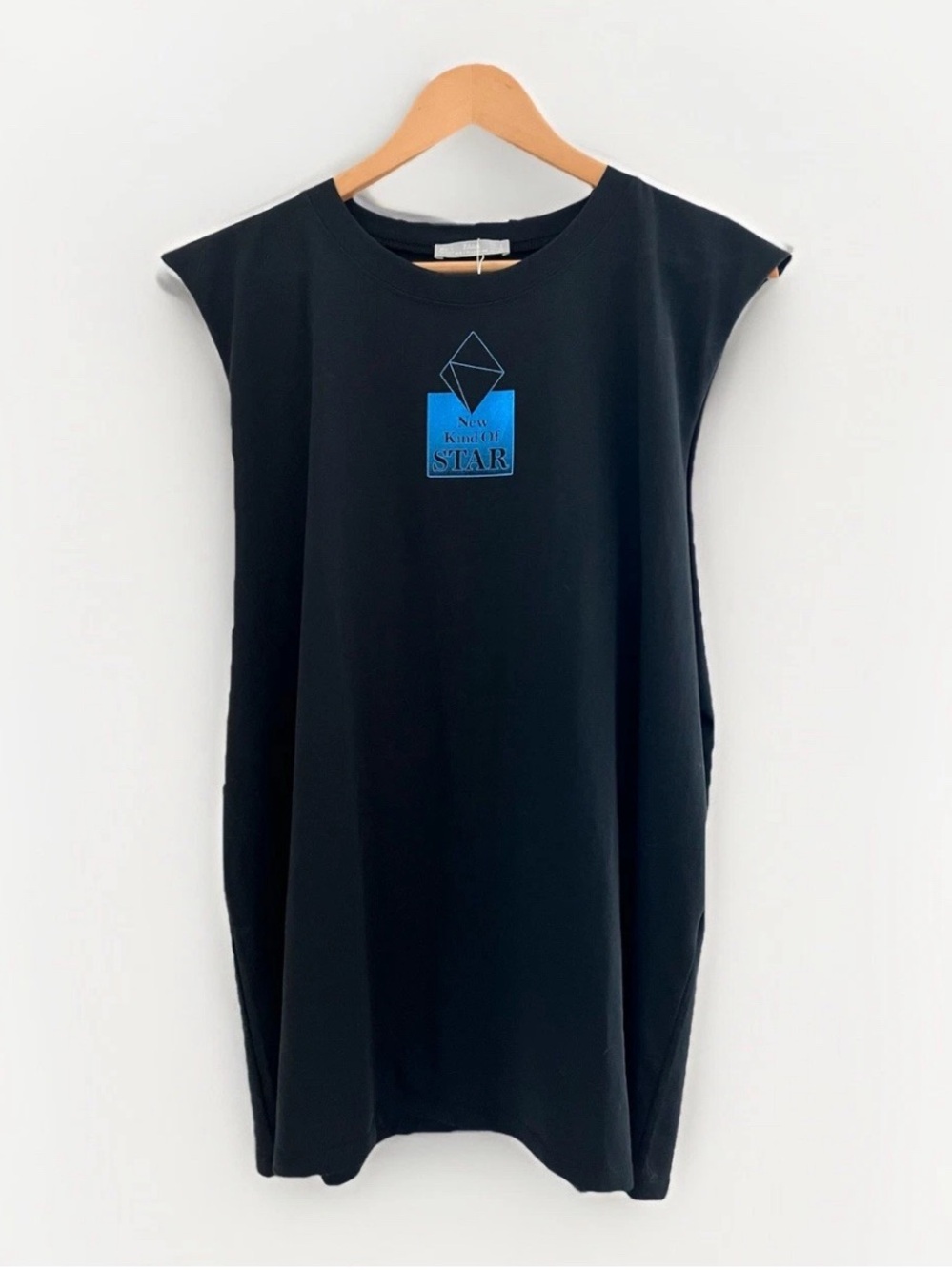 NWT Zara Black Sleeveless Printed Graphic Tee Small